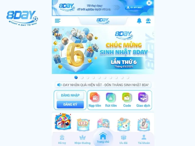 Tải app nhà cái 8day về thiết bị để tham gia
