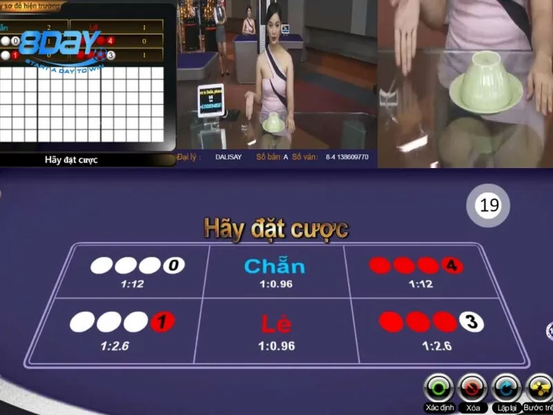 Tỷ lệ đặt cược vào xóc đĩa 8day khi chơi